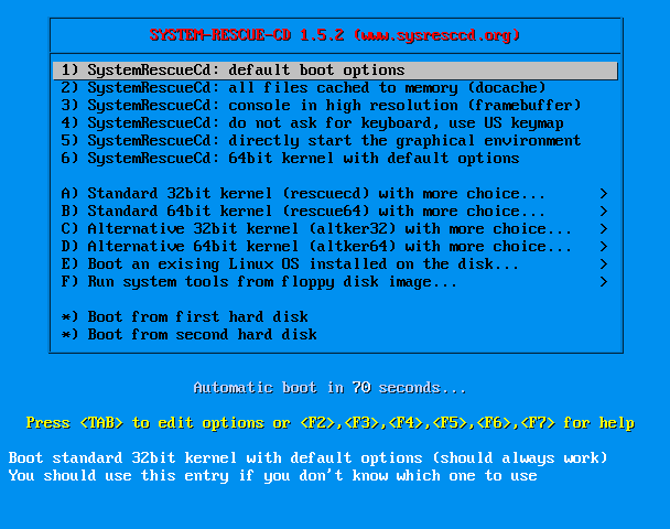 System Rescue CD ve Knoppix