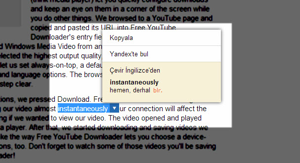 Yandex Browser'ın sunduğu ayarlar