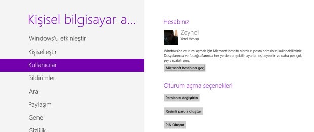 Windows 8'den yükseltecekseniz...