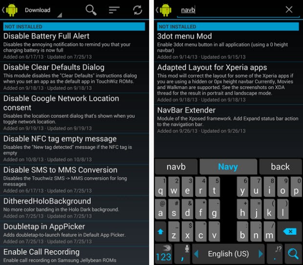 Modüllere göz atma ve yükleme