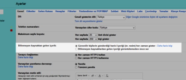 Gmail resimleri artık otomatik gösterecek!