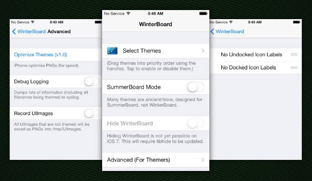WinterBoard, iOS 7 görünümü kazandı!
