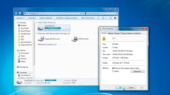 Boş disk alanına bakın
