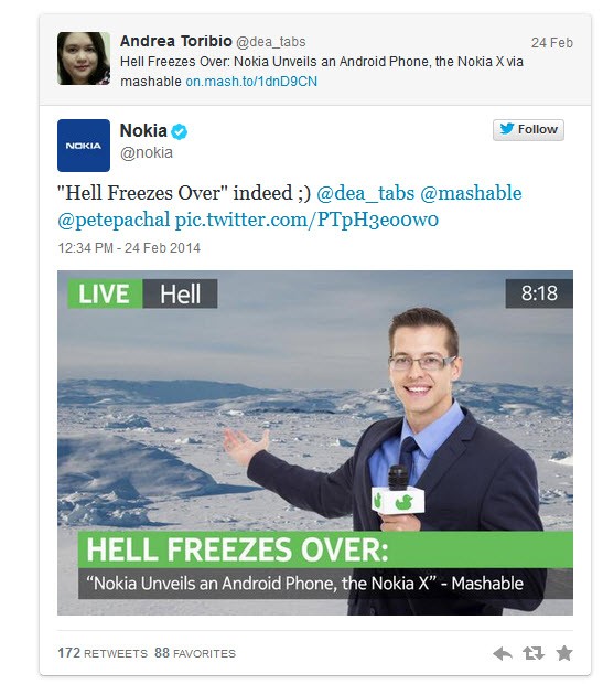 Nokia, Twitter'da Samsung'la dalga geçti!