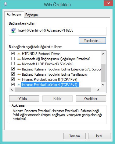 Windows 7 ve 8'de DNS ayarını değiştirmek