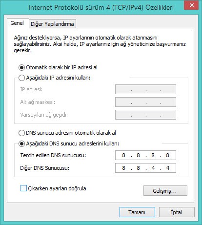 DNS ayarlarını tamamlıyoruz