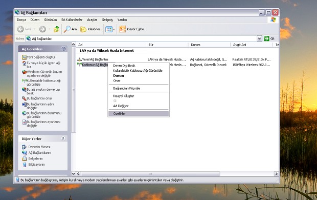 Windows XP'de DNS ayarlarını değiştirmek