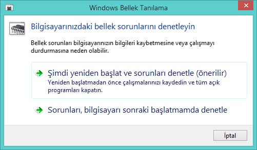 Windows Bellek Tanılama ve fazlası