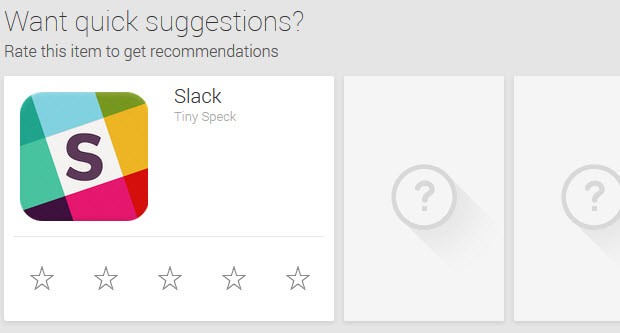Google Play önerileri, görünsün diye 1 vermek...