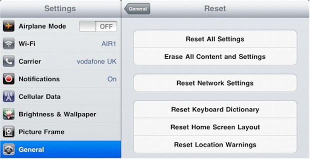 iPhone ve iPad'leri sıfırlama