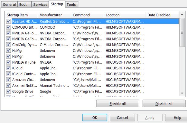 Gereksiz yazılımları devre dışı bırakın
