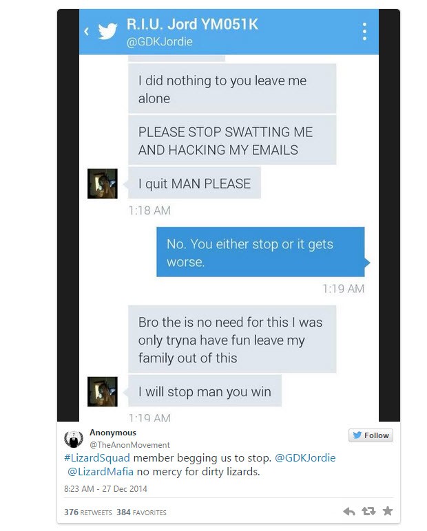 Anonymous, Lizard Squad'ın peşine düştü!