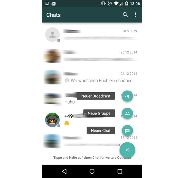 Material Design görünümlü WhatsApp!