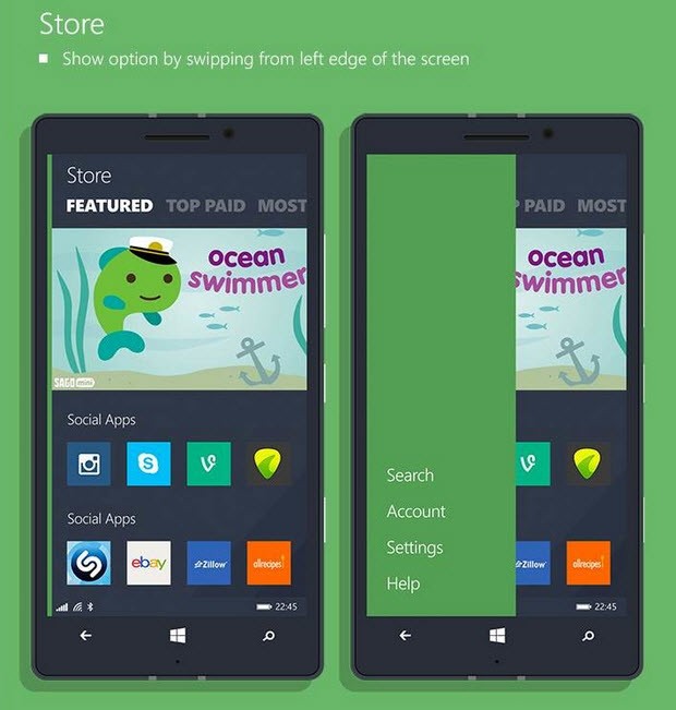 Telefonlara özel Windows 10 konsepti!