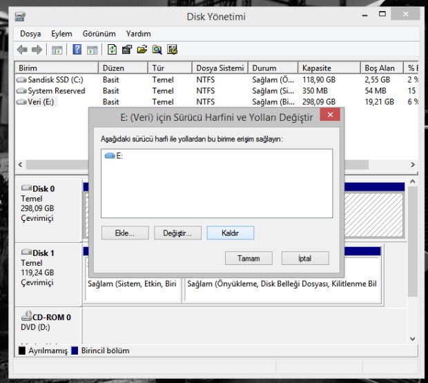 Sürücüyü gizleme, parolayla koruma ve şifreleme