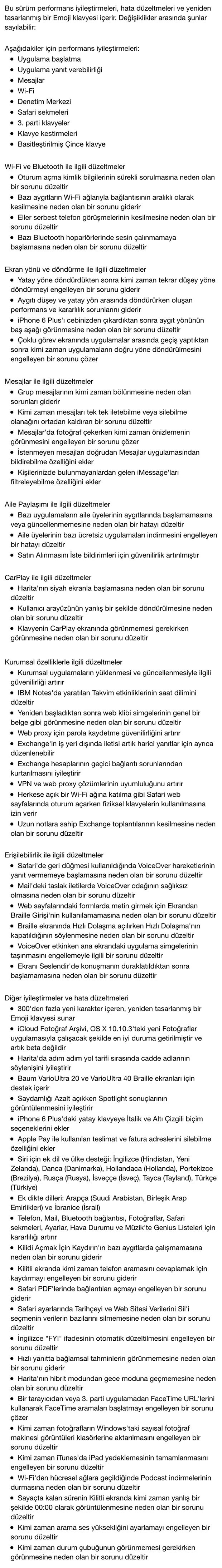 iOS 8.3 ile gelen yeniliklerin tam listesi...