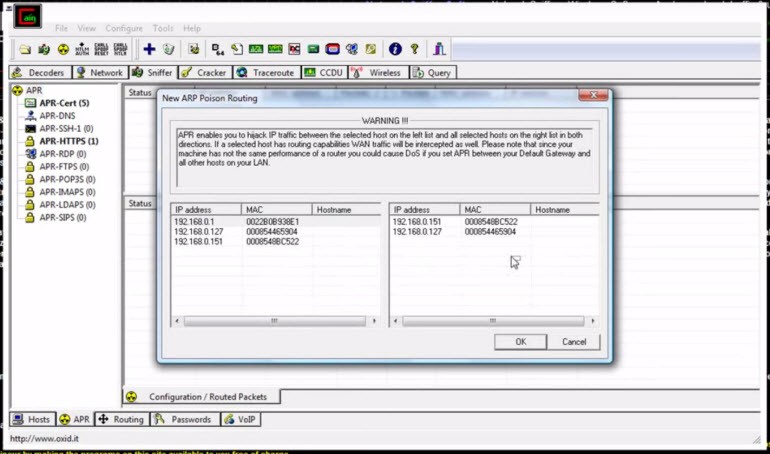 Cain and Abel, Ettercap ve diğerleri