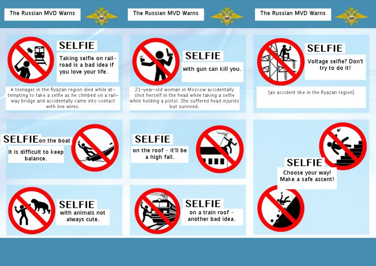Rusya'dan güvenli selfie rehberi!