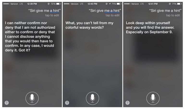 Siri'den 9 Eylül etkinliği için ipuçları!