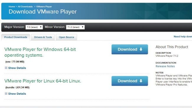 2. VMware Player'ı yükleyin
