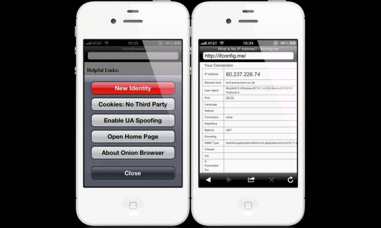 Onion Browser ve diğerleri