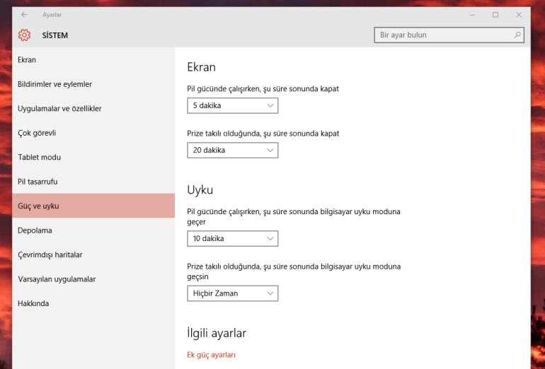 Windows 10'da pil ömrünü uzatın!