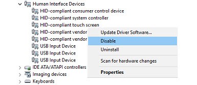Windows'ta dokunmatik ekran nasıl kapatılır?