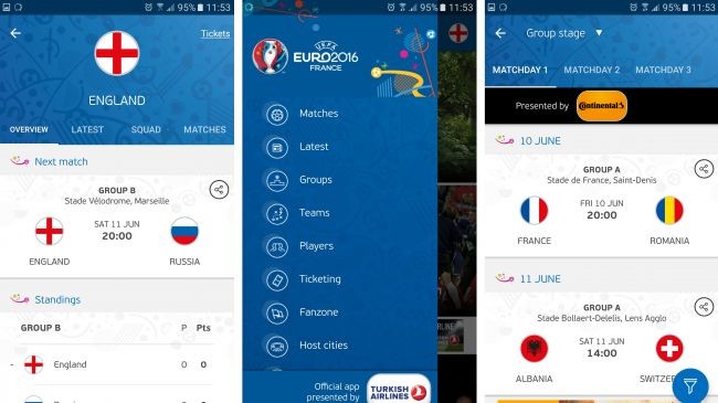 UEFA Euro 2016 resmi uygulaması
