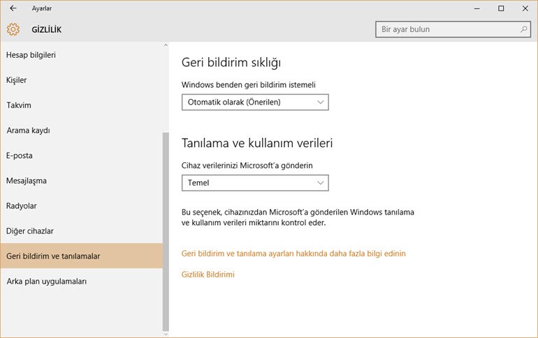 Aşırı takip, varsayılan uygulamalar