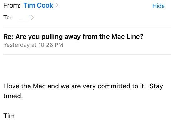 Tim Cook yeni MacBook müjdesini böyle verdi!