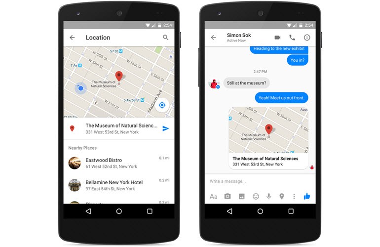 Facebook Messenger'da Konum Gönderme