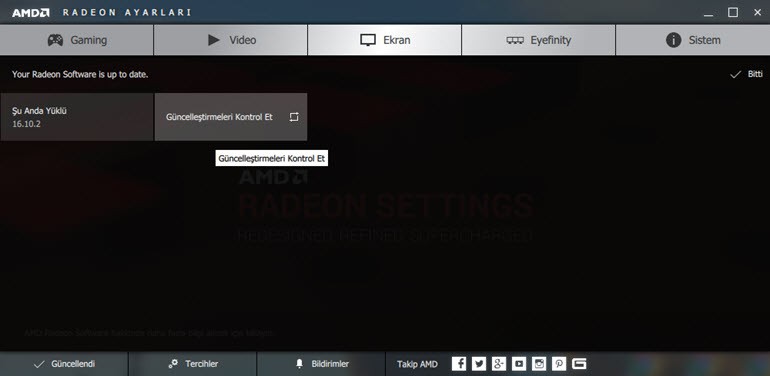Ekran Kartı Sürücüsü Güncelleme