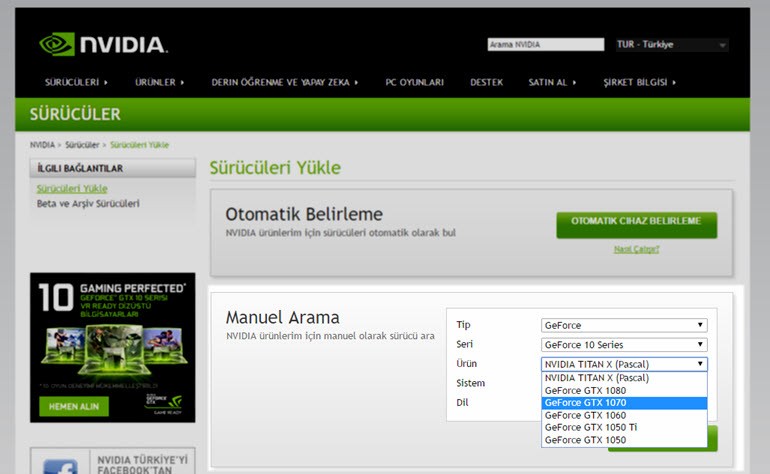 Nvidia Ekran Kartı Sürücüsü Nasıl Yüklenir?
