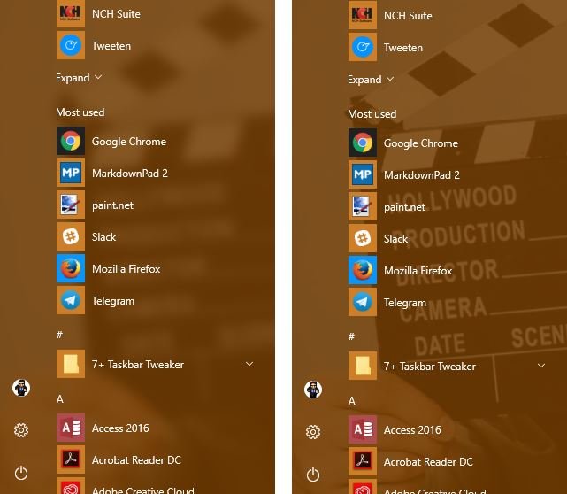 Başlat Menüsü'nün Saydamlığını Değiştirin!