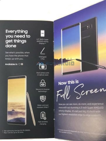 Galaxy Note 8 Broşürü, Önemli Detayları Doğruladı!