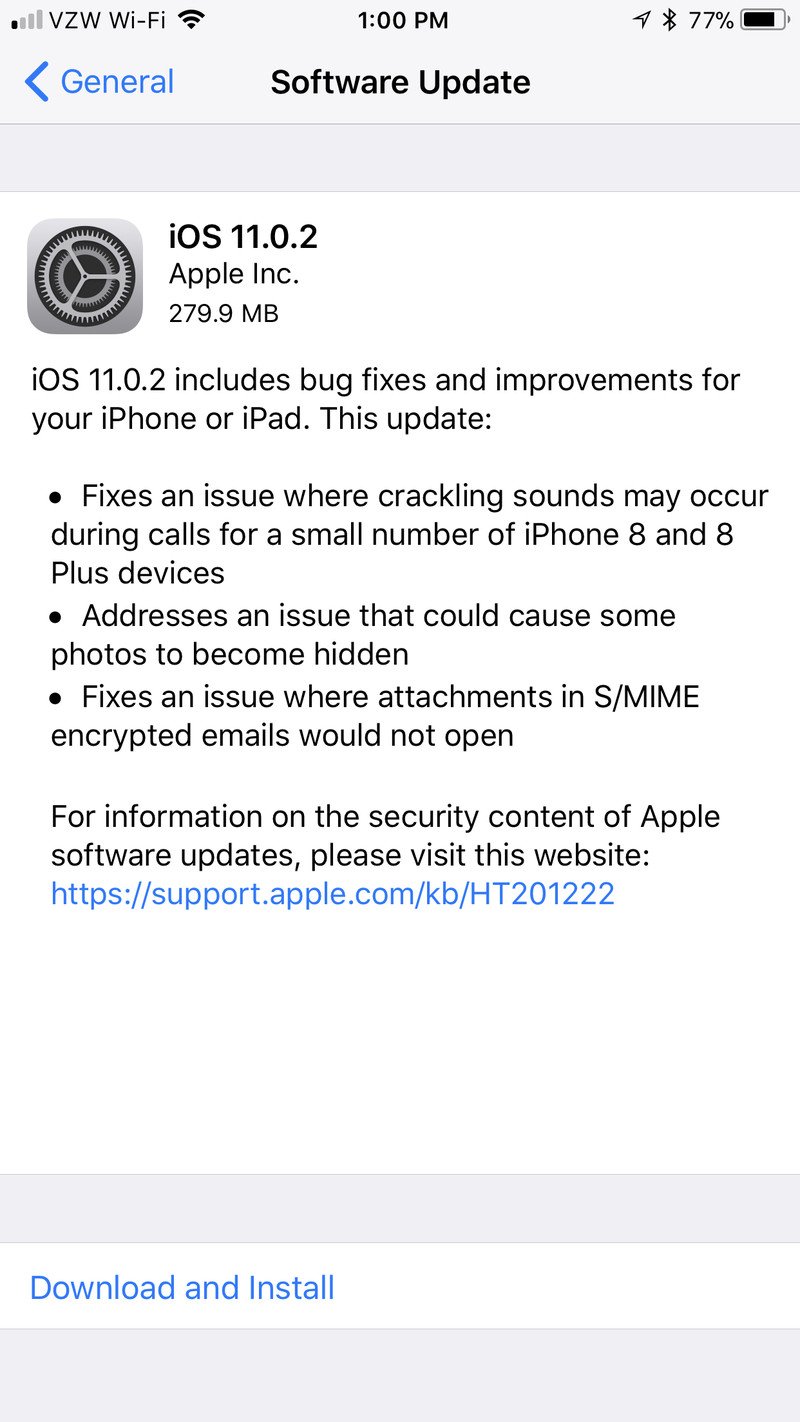 iOS 11.0.2 Ses Çatırdama Sorununu Çözdü
