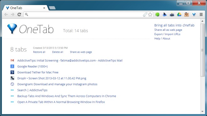 1. Tek bir sekme kullanın