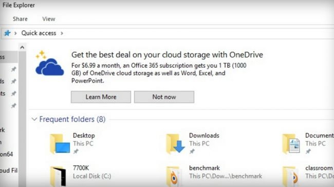 Windows 10'un Reklamları Dosya Gezgini'ne Girdi!