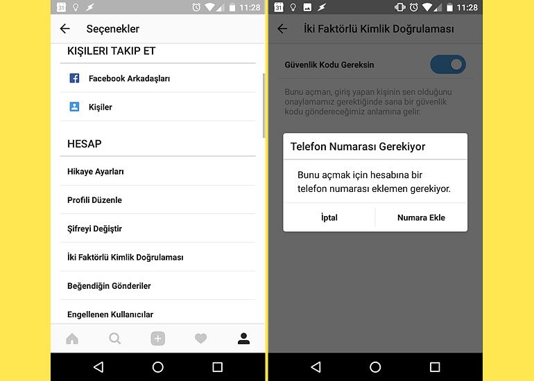 Instagram'ın İki Adımlı Doğrulamasını Etkinleştirin!