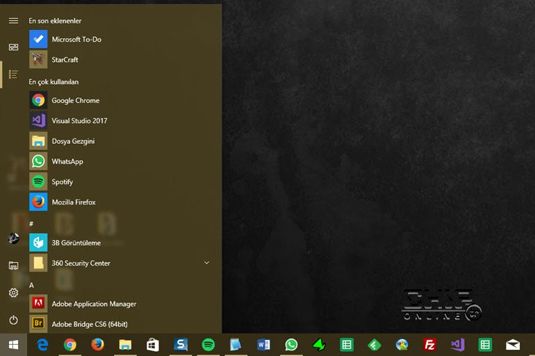 Windows 10'da Tek Sütunlu Başlat Menüsü Nasıl Yapılır?