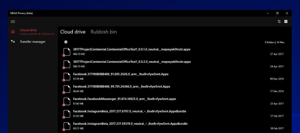 Mega, UWP Uygulaması Geliştiriyor!