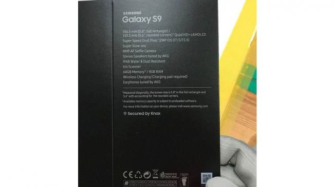 Galaxy S9'un Kutusu, Özelliklerini Ortaya Çıkardı