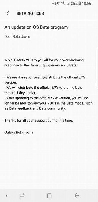 Samsung, Galaxy S8 için Oreo'yu Tamamlıyor