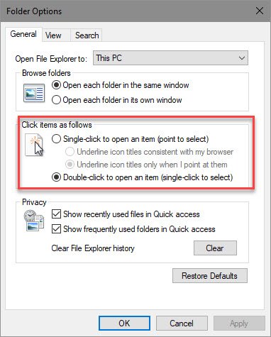 Windows Çift Tıklama Sorununa Çözüm