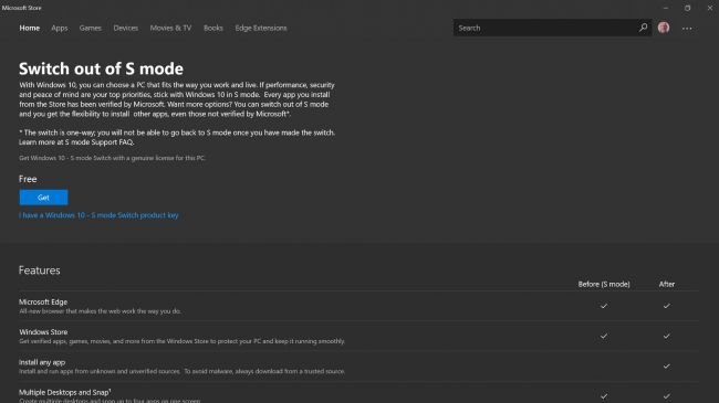 Windows 10 S'i Bırakmak Çok Kolay Olacak!