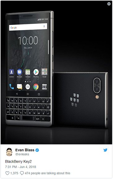BlackBerry Key2 Tüm Detaylarıyla Sızdı