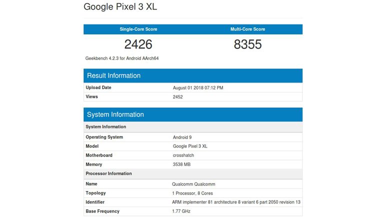 İşte Google Pixel 3 XL Behchmark Sonuçları!