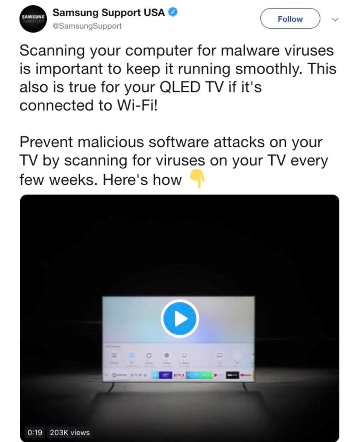 Samsung'un TV Tweet'i İsyan Çıkardı