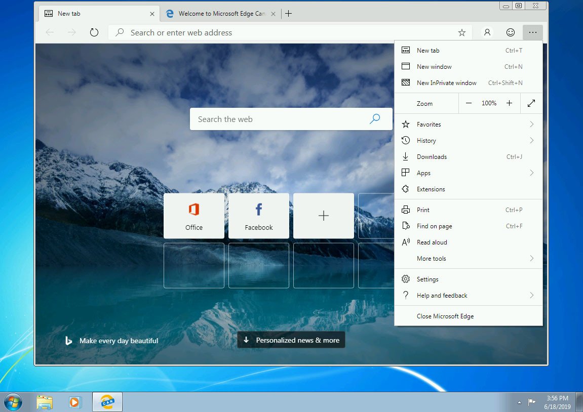 Chromium Edge Windows 7 ve 8 için Hazır