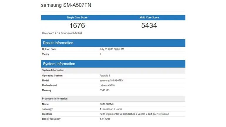 Galaxy A50s Benchmark Sonuçları Ortaya Çıktı